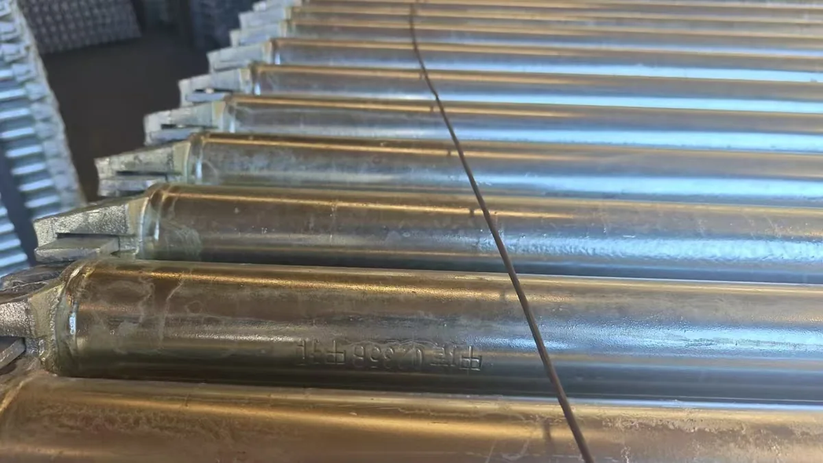Galvanized Ringlock components prepared in bundles