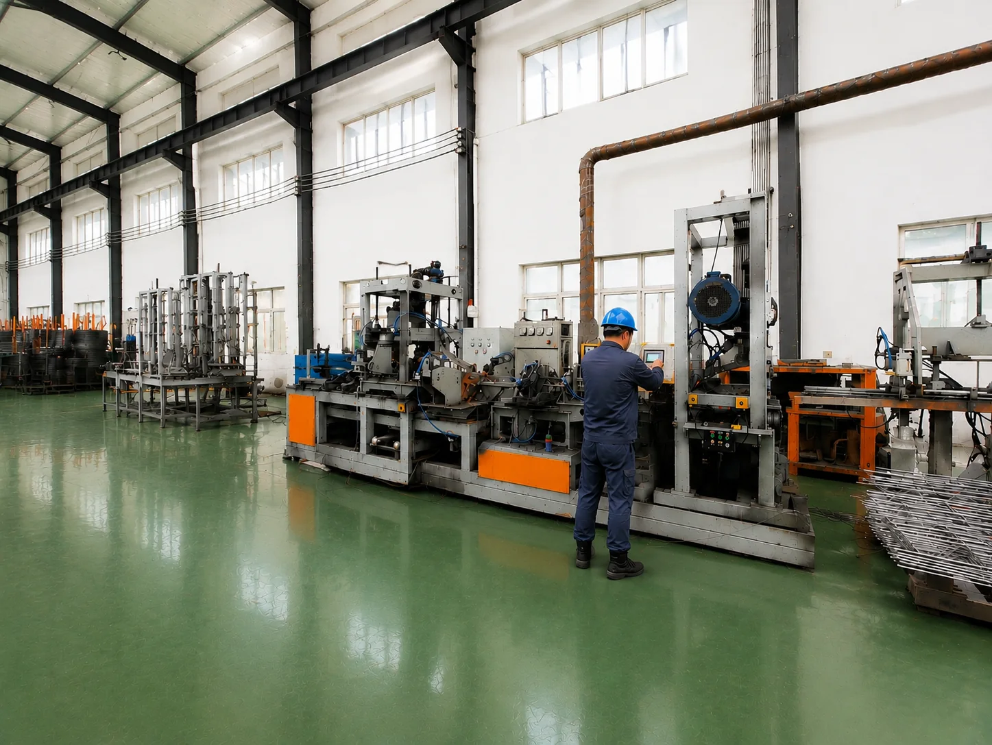 Lattice girder manufacturing line