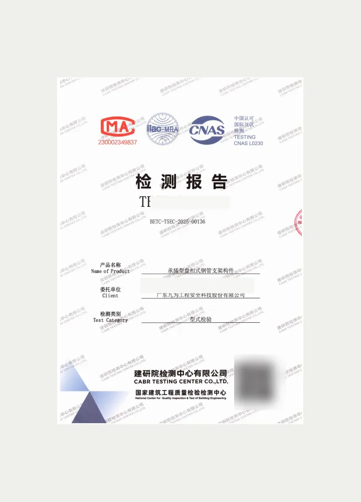 Ringlock Scaffolding Component Test Report