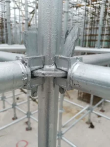 Ringlock ledger heads and wedges connected to a rosette